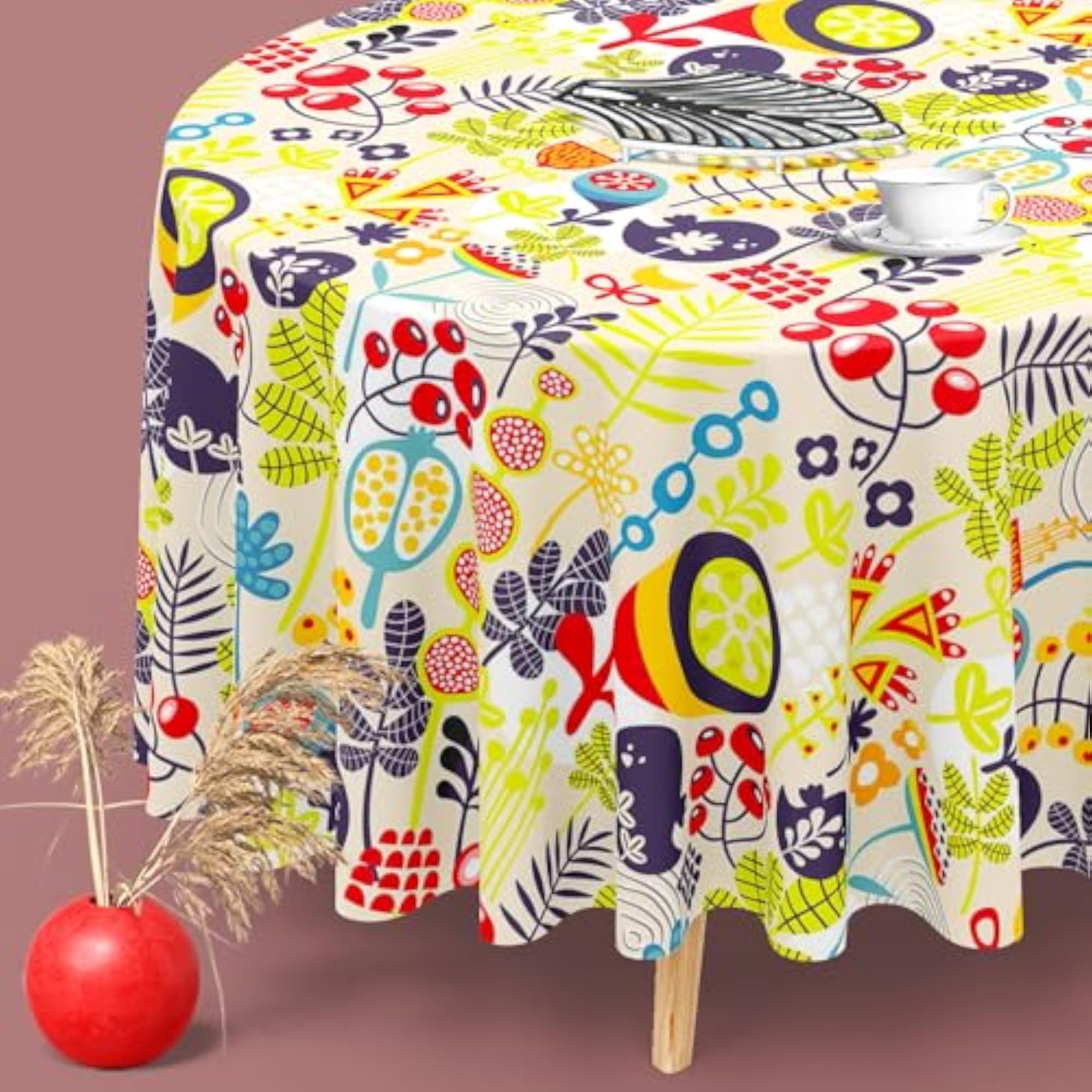 Birds & Flowers D5 Table Cloth Cover for Dining & Center Table